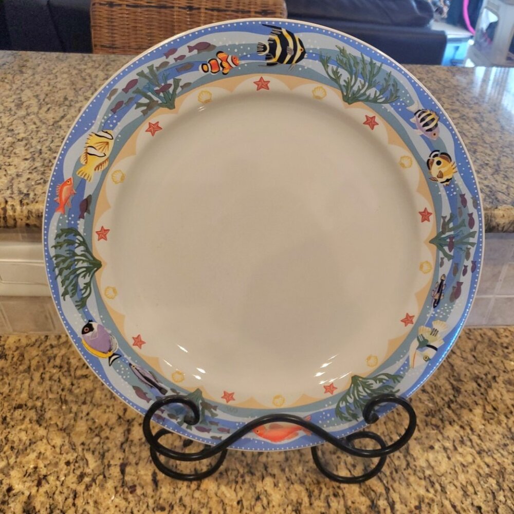 Rare Retired ~ Sakura ~ Coral Reef ~  Chop Plate / Serving Platter 12 1/4"